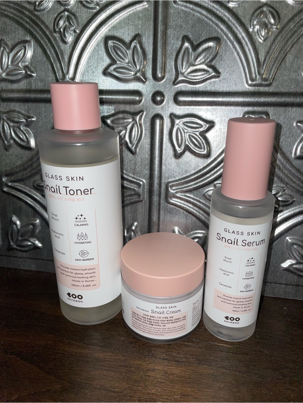 Glass Skin Snail Skincare Set — Toner, Serum & Cream